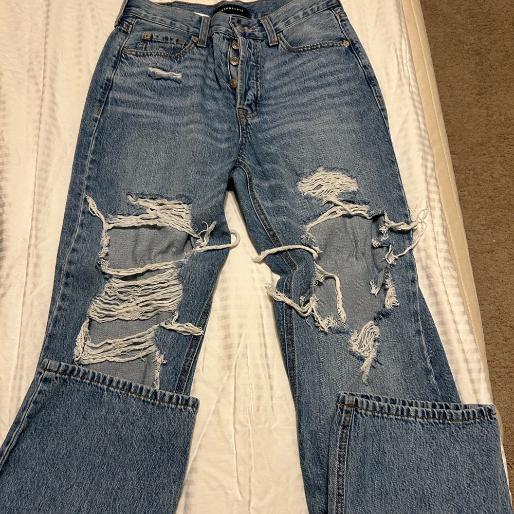 Aeropostale Blue Boyfriend Jeans Distressed